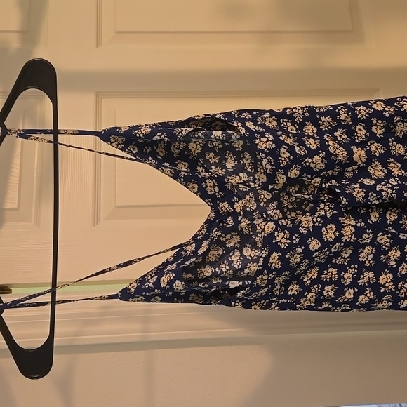 Sezane Marguarita Blue Floral Midi Sleeveless Dress - Picture 9 of 13